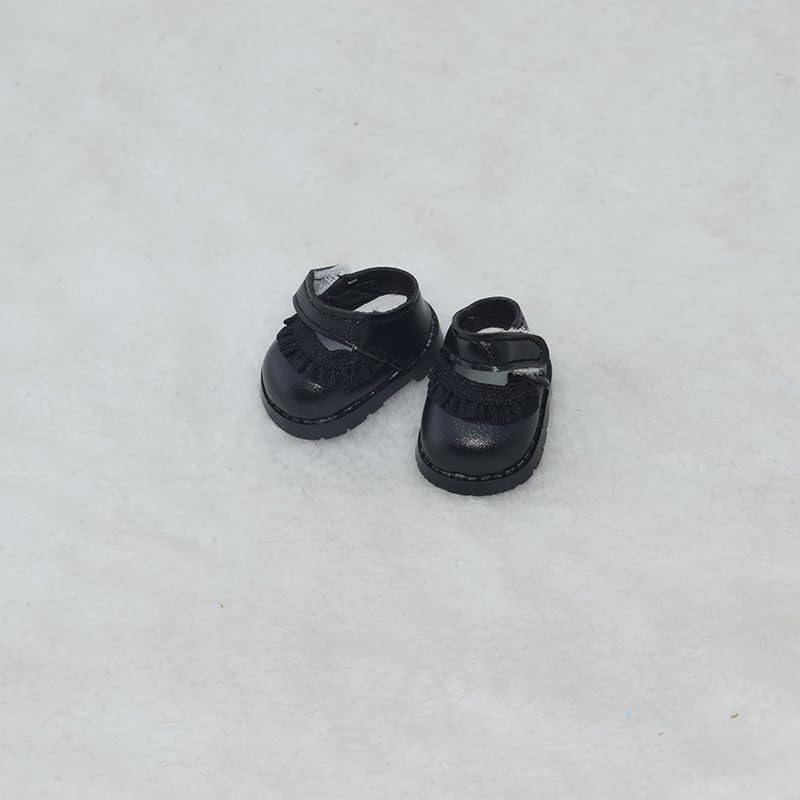 Jojedomo Compatible with Labubu Doll Shoes for 17cm Doll,Shoes Used for Labubu Accessories (HB-Black) - Image 1